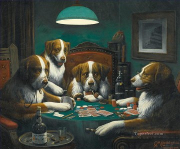 150の主題の芸術作品 Painting - ポーカー ゲームをする犬 カシアス マーセラス クーリッジ